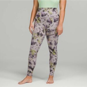 Lululemon Align Super-High-Rise Pant 28" size 6 in Radial Tie Dye Mauve Grey